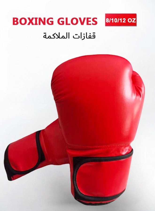 بوليفياز قفازات ملاكمة من جلد PU 8 أونصة – راحة يد جيدة التهوية للمواي تاي وفنون القتال المختلطة - Image 1